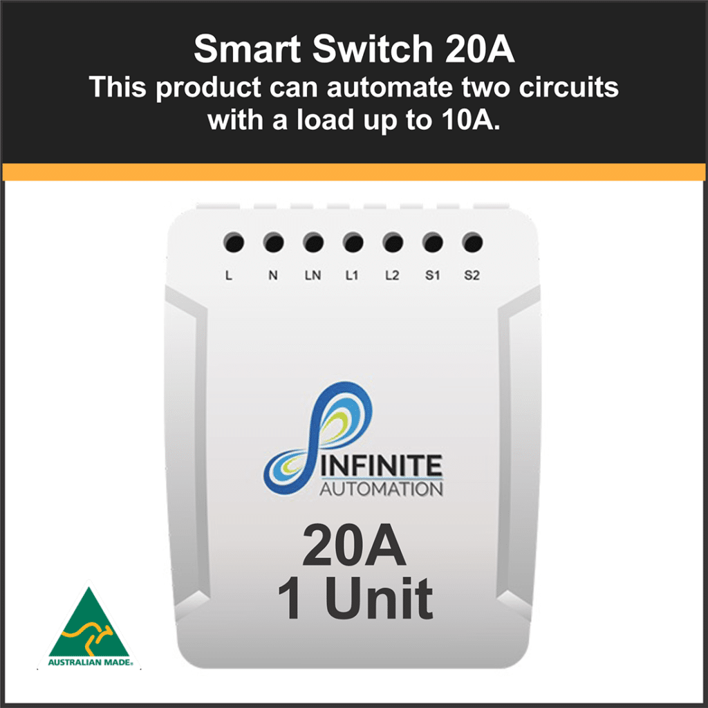 Home Automation 20 Amp Smart Switch x1 for home and SDA