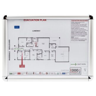 Frame with Evacuation Diagram Mounted