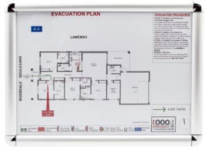 Frame with Evacuation Diagram Mounted Category